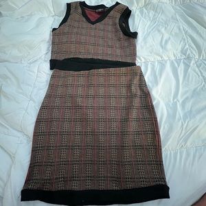 Liz&sara plaid two piece set
